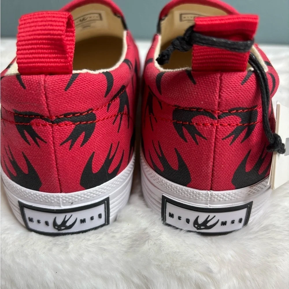 NIB MCQ by Alexander McQueen Unisex Swallow Slip-On Sneakers Red EU 40